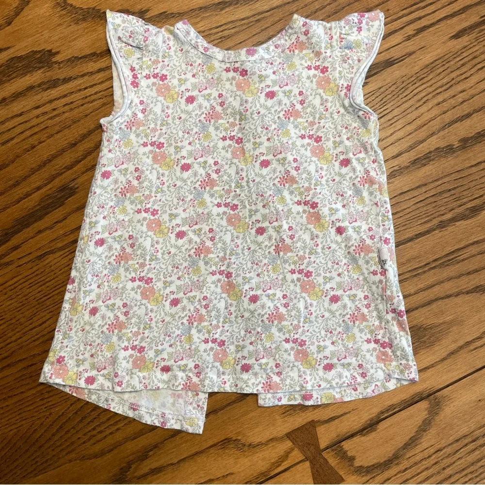Burt's Bees Baby Floral Print Kids open back Blouse kids 6-9 months